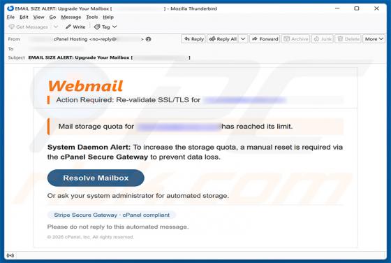cPanel - Re-validate SSL/TLS e-mailfraude