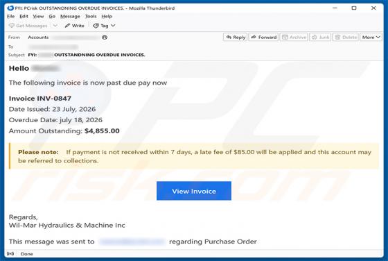 Invoice Is Past Due e-mailfraude