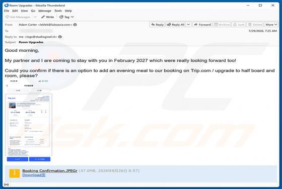 Trip.com Booking Confirmation e-mailvirus