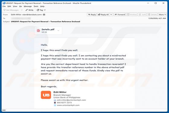Misdirected Payment e-mailfraude