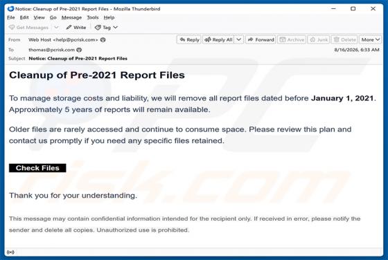 Cleanup Of Pre-2021 Report Files e-mailfraude