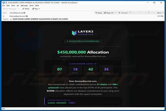 Layer3 Airdrop e-mailfraude