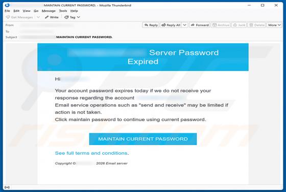 Server Password Expired e-mailfraude