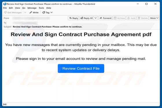 Review And Sign Contract Purchase Agreement e-mailfraude