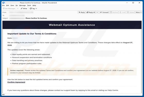 Webmail Optimum Terms and Conditions Update e-mailfraude