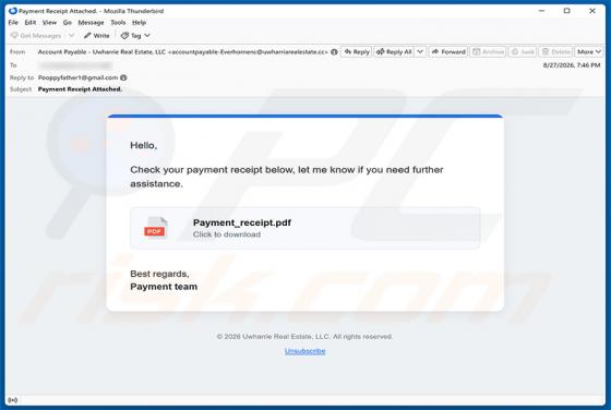 Payment Receipt e-mailfraude