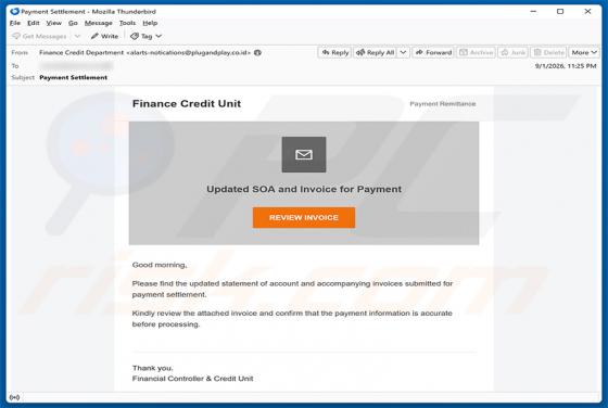 Updated SOA And Invoice For Payment e-mailfraude