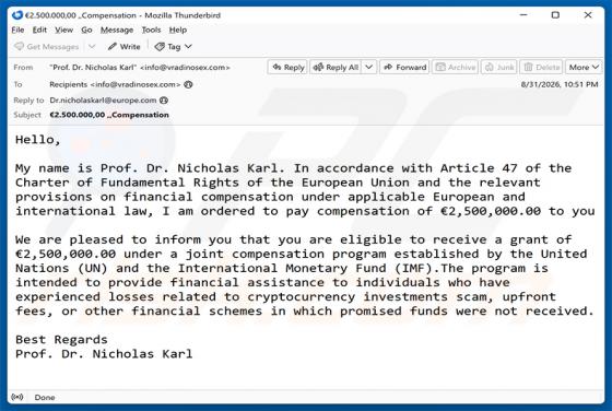 Compensation Program e-mailfraude