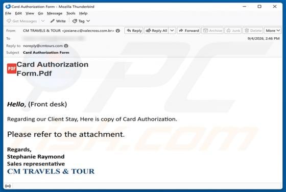 Card Authorization Form e-mailfraude