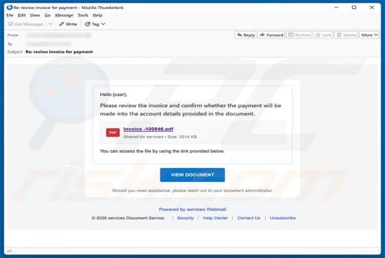 Review The Invoice And Confirm The Payment e-mailfraude