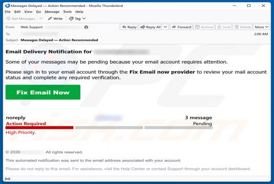 Email Delivery Notification fraude