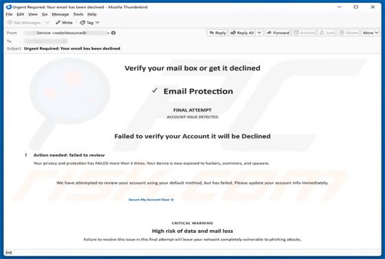 Verify Your Mailbox e-mailfraude