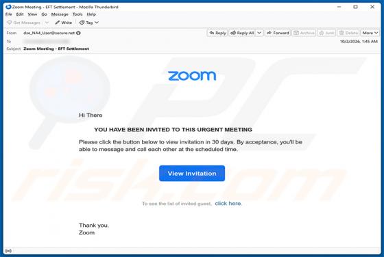 Zoom Meeting Invitation e-mailvirus