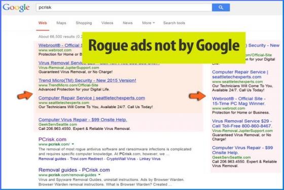 Frauduleuze advertenties in de Google-zoekresultaten