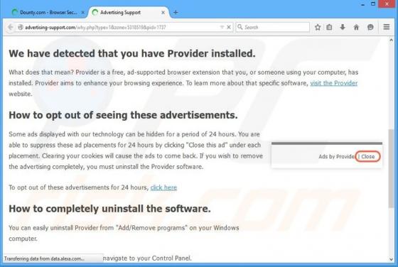 Advertenties door Provider