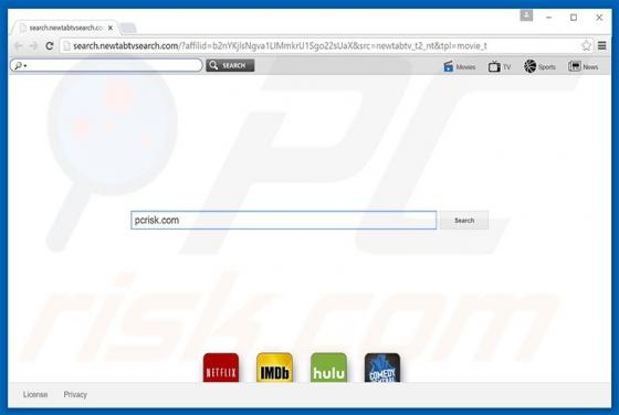 Search.newtabtvsearch.com Doorverwijzing