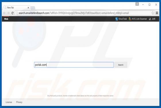 Search.emaildefendsearch.com Doorverwijzing