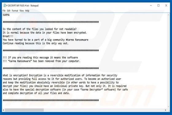 Karma Ransomware