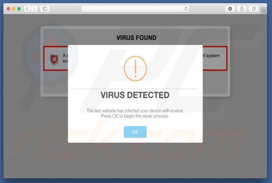 Virus Found Oplichting (Virus gevonden) (Mac)