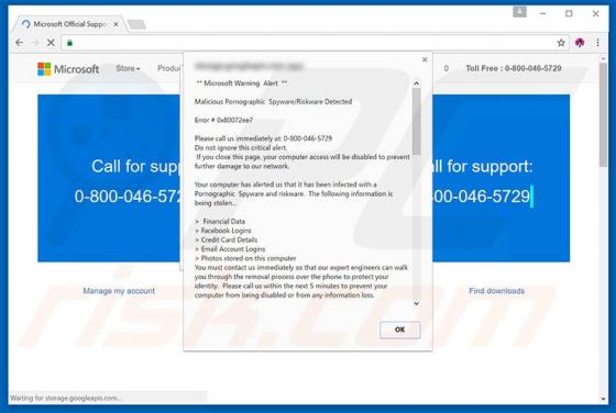 Microsoft Warning Alert Oplichting