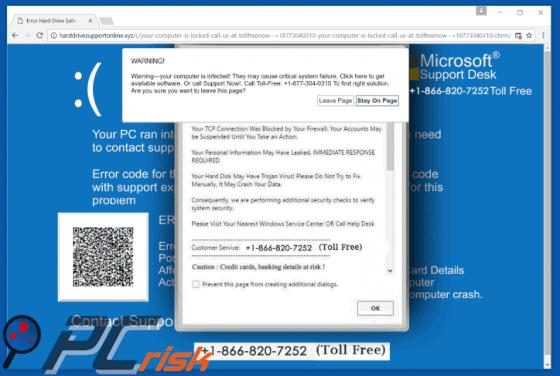Warning - Your Computer Is Infected! (Waarschuwing uw computer werd besmet!) oplichting