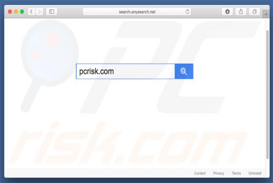 Search.anysearch.net doorverwijzing (Mac)