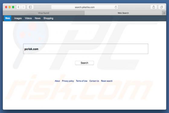 Search.pikatika.com doorverwijzing (Mac)