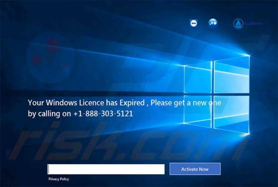 Your Windows Licence Has Expired oplichting