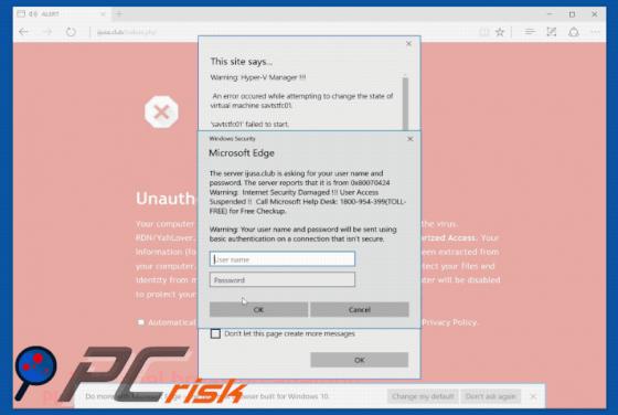 Unauthorized Access Detected ! oplichting
