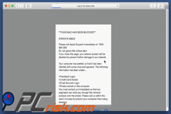 YOUR MAC HAS BEEN BLOCKED oplichting (Mac)