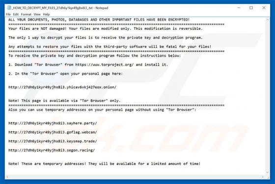 My Decryptor ransomware