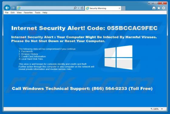 Internet Security Alert oplichting