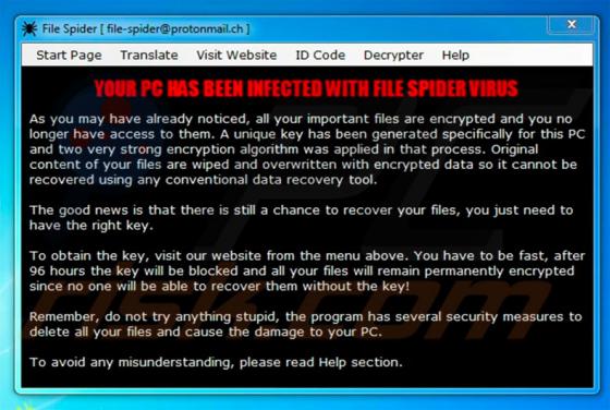 File Spider ransomware