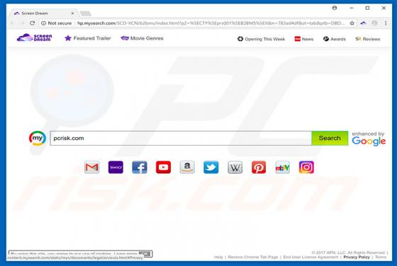 Hp.mysearch.com doorverwijzing
