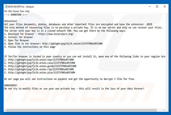 GANDCRAB ransomware