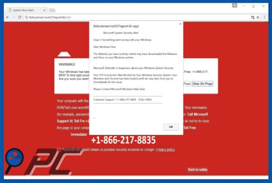 Microsoft System Security Alert oplichting
