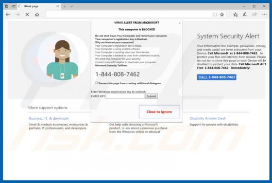 VIRUS ALERT FROM MICROSOFT oplichting