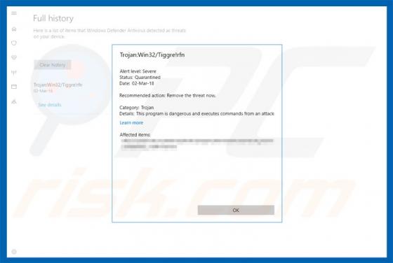 Trojan Win32/Tiggre!rfn virus