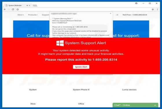 System Support Alert POP-UP oplichting