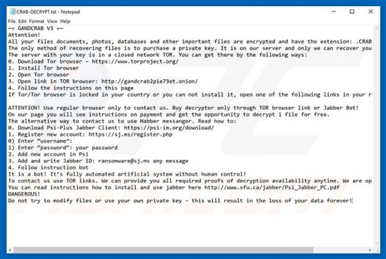 GANDCRAB 3 ransomware