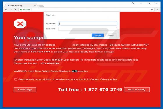 System Activation KEY Has Expired POP-UP oplichting