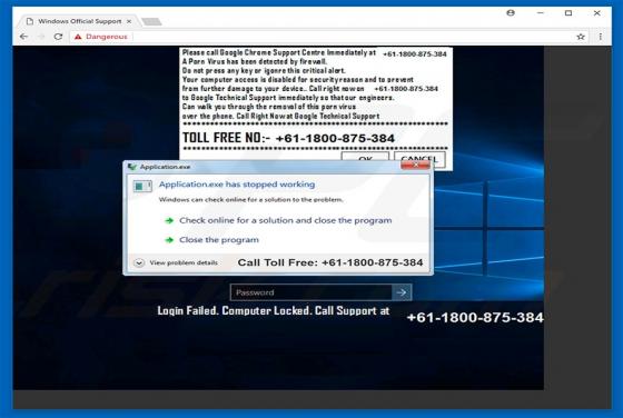 Google Chrome Support Centre POP-UP oplichting