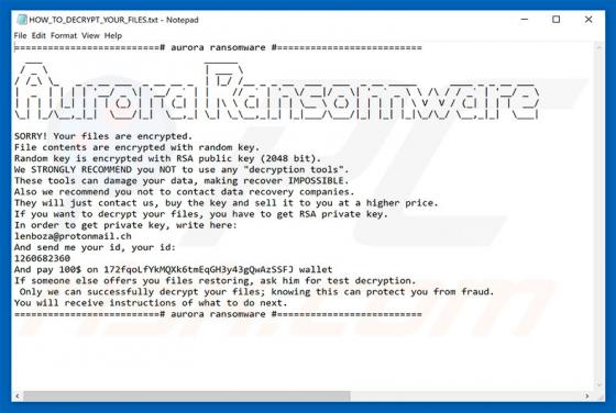 Aurora ransomware