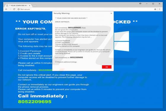 ERROR #AP7MQ79 POP-UP oplichting