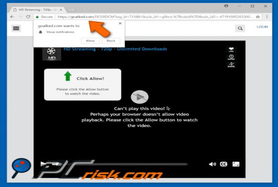 Goalked.com POP-UP doorverwijzing