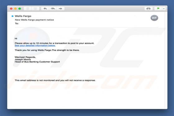 Wells Fargo Email virus
