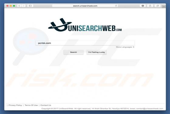 Unisearchweb.com doorverwijzing (Mac)