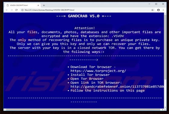 GANDCRAB V5.0 ransomware