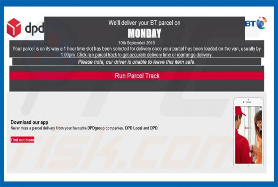 DPD Delivery e-mail virus