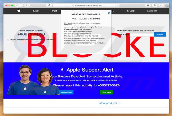 VIRUS ALERT FROM APPLE POP-UP oplichting (Mac)